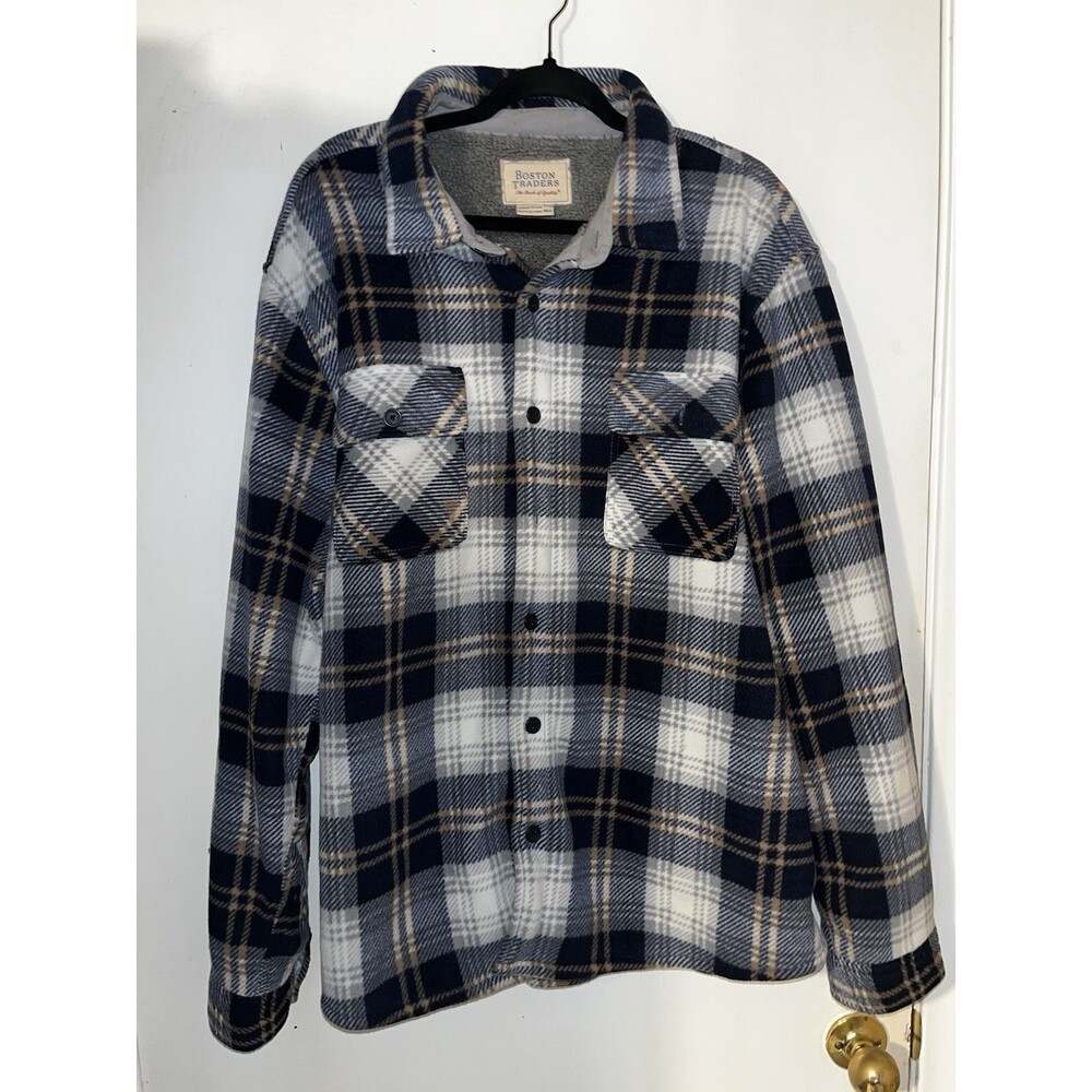 Boston Traders Sherpa-Lined Plaid Flannel Shirt Jacket XXL